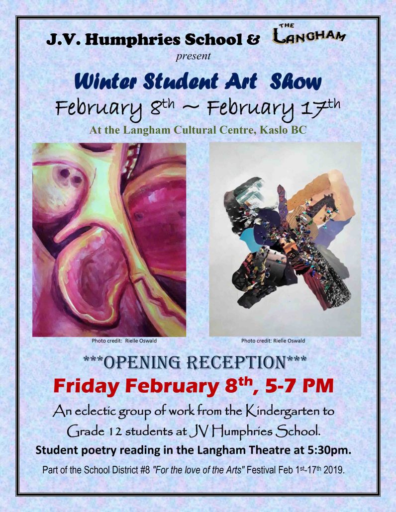 JVH Winter Student Art Show – Opening Reception & Poetry Night – Friday ...